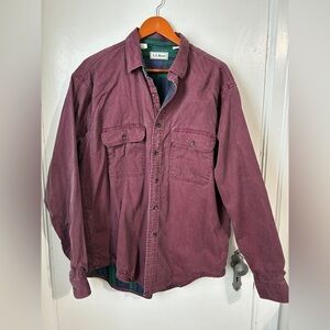 Vintage LL Bean Mens Hurricane Flannel Lined Shirt Large